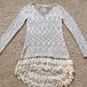 Cream and grey sweater